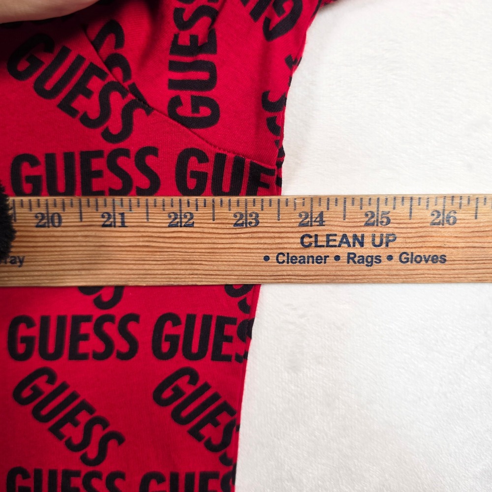 NEW Guess Shirt Men's XL Red Black Logo All Over Print Cotton Tee Monogram - Picture 3 of 12